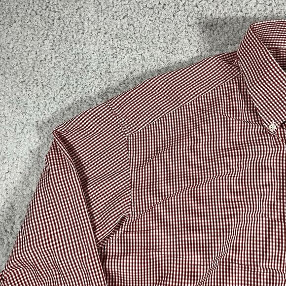 Ermenegildo Zegna Shirt Men XL Red Button Long Sleeve Made Italy Soft - Picture 5 of 15